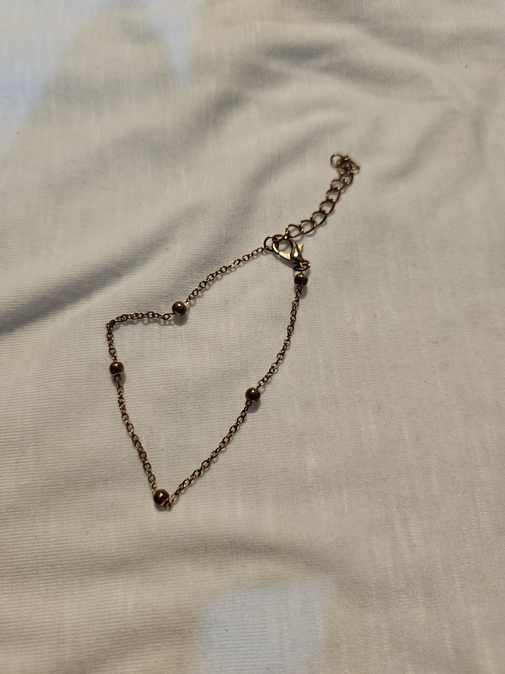 Minimalist Rose Gold Beaded Chain Bracelet